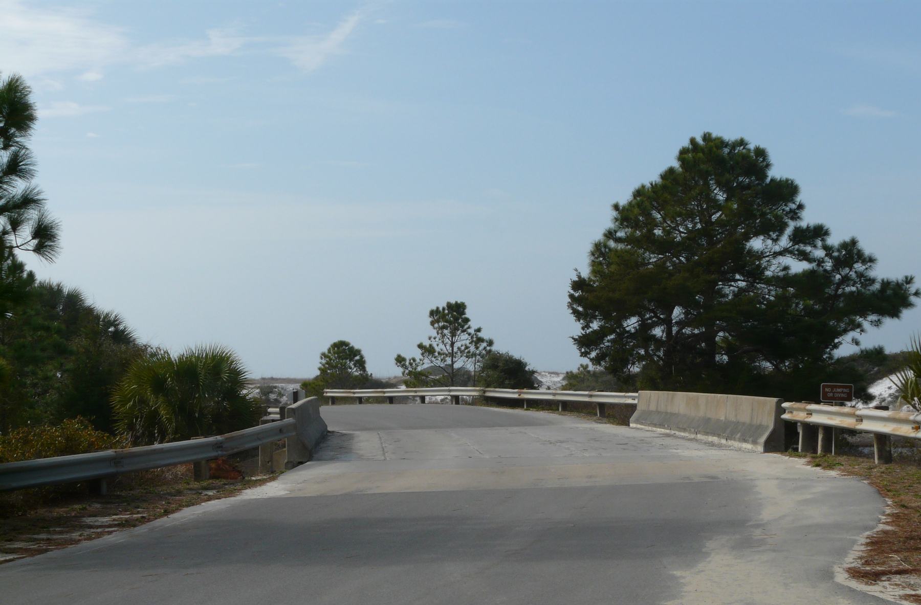 Bridge on the Grayton Beach State Park entrance road over a western arm of Western Lake